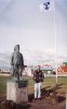Halász-szobor Izland déli partján Eyrarbakkiban (2001)